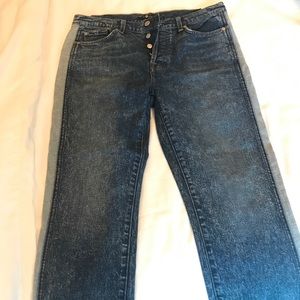 7 for all Mankind raw hem jeans with gray lines